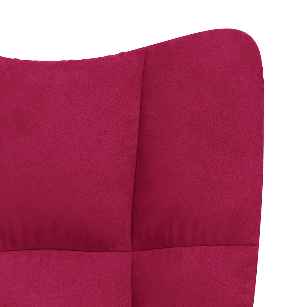 Relaxsessel mit Hocker Weinrot Samt