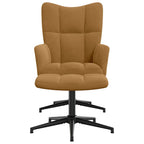 Relaxsessel mit Hocker Braun Samt