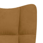 Relaxsessel mit Hocker Braun Samt