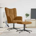 Relaxsessel mit Hocker Braun Samt