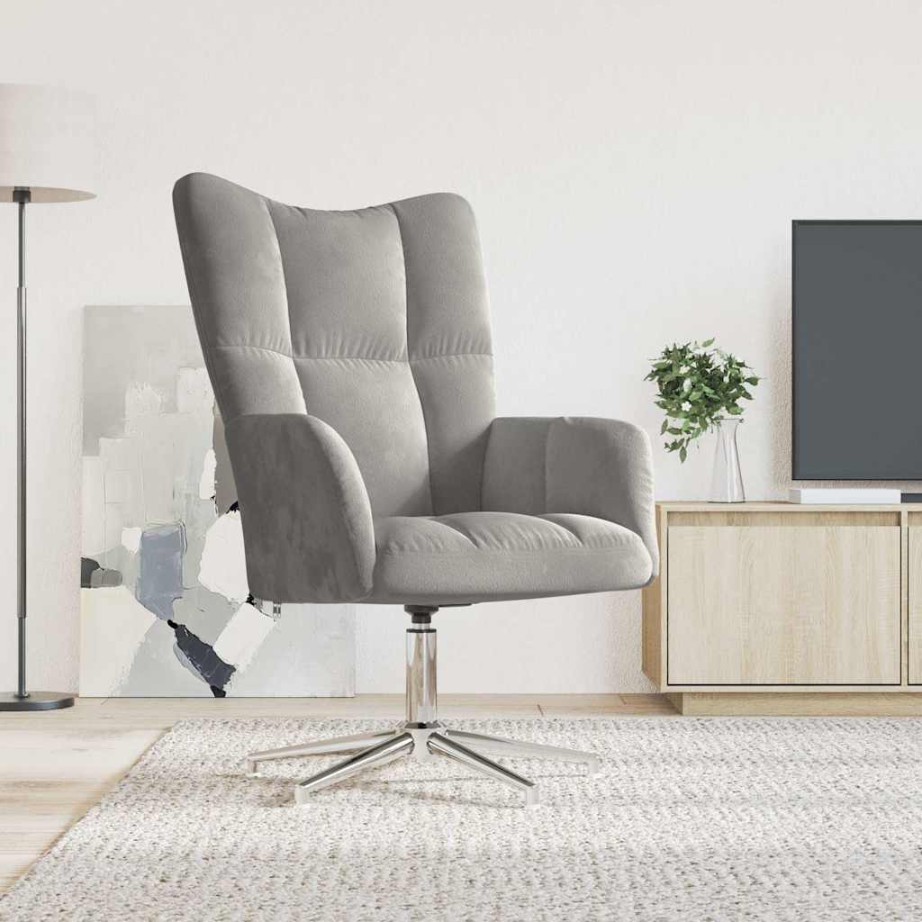 Relaxsessel Hellgrau Samt