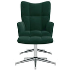 Relaxsessel mit Hocker Dunkelgrün Samt