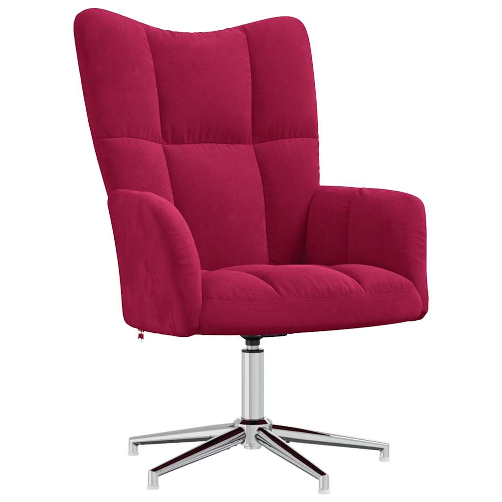 Relaxsessel mit Hocker Weinrot Samt