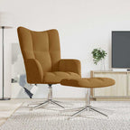 Relaxsessel mit Hocker Braun Samt