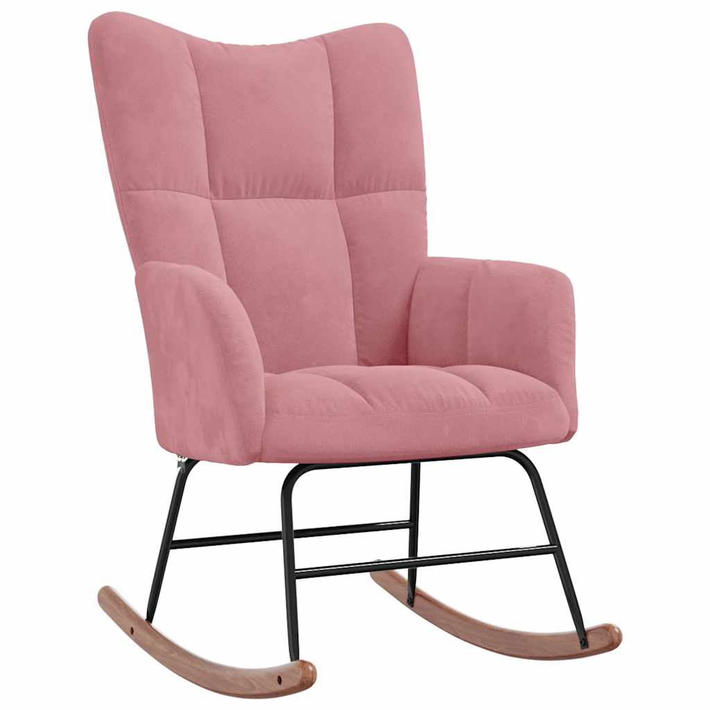 Schaukelstuhl Samt Rosa