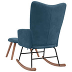 Schaukelstuhl mit Hocker Blauer Samt