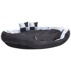 Hundekissen Wendbar und Waschbar Grau und Schwarz 150x120x25 cm