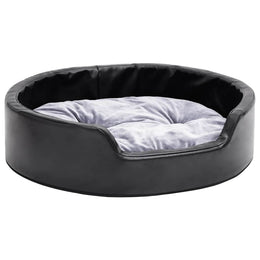 vidaXL Hundebett Schwarz-Grau 69x59x19 cm Plüsch und Kunstleder