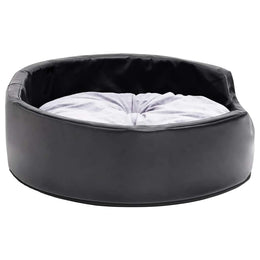 vidaXL Hundebett Schwarz-Grau 69x59x19 cm Plüsch und Kunstleder