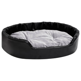 vidaXL Hundebett Schwarz-Grau 90x79x20 cm Plüsch und Kunstleder