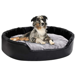 vidaXL Hundebett Schwarz-Grau 90x79x20 cm Plüsch und Kunstleder
