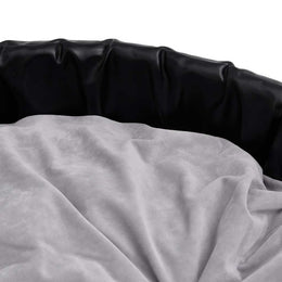 vidaXL Hundebett Schwarz-Grau 99x89x21 cm Plüsch und Kunstleder