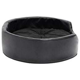vidaXL Hundebett Schwarz 69x59x19 cm Plüsch und Kunstleder
