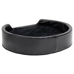 vidaXL Hundebett Schwarz 79x70x19 cm Plüsch und Kunstleder