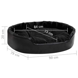vidaXL Hundebett Schwarz 90x79x20 cm Plüsch und Kunstleder