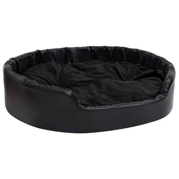 vidaXL Hundebett Schwarz 99x89x21 cm Plüsch und Kunstleder