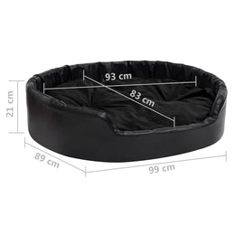 vidaXL Hundebett Schwarz 99x89x21 cm Plüsch und Kunstleder
