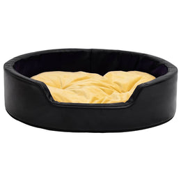vidaXL Hundebett Schwarz-Gelb 99x89x21 cm Plüsch und Kunstleder