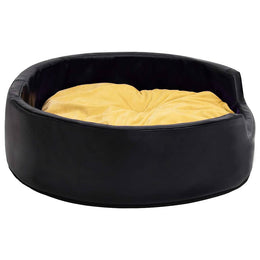 vidaXL Hundebett Schwarz-Gelb 99x89x21 cm Plüsch und Kunstleder