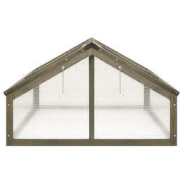 vidaXL Gewächshaus Grau 114x80x50 cm Tannenholz