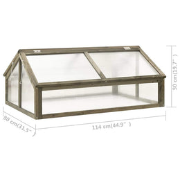vidaXL Gewächshaus Grau 114x80x50 cm Tannenholz