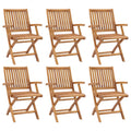 Klappbare Gartenstühle 6 Stk. Massivholz Teak