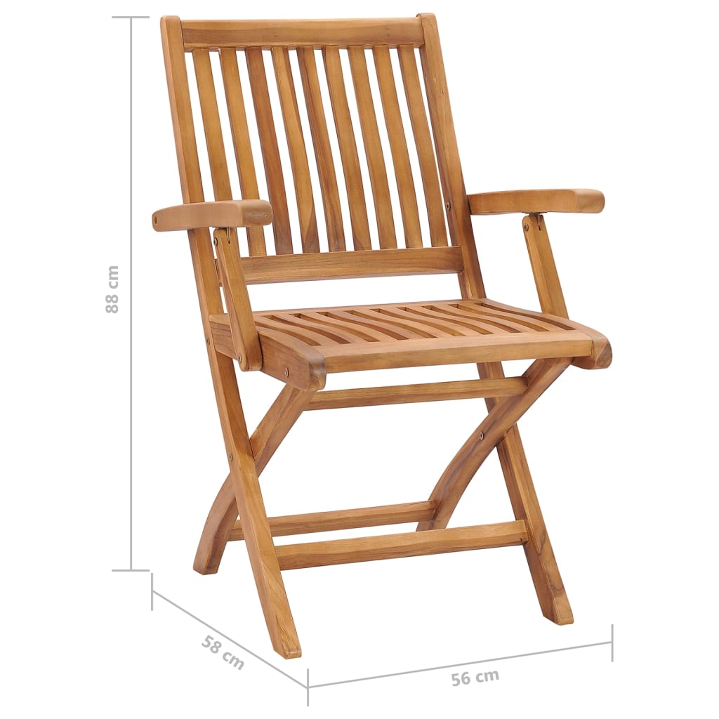 Klappbare Gartenstühle 6 Stk. Massivholz Teak