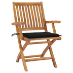 Klappbare Gartenstühle mit Kissen 4 Stk. Massivholz Teak