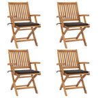 Klappbare Gartenstühle mit Kissen 4 Stk. Massivholz Teak