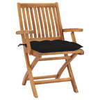 Klappbare Gartenstühle mit Kissen 4 Stk. Massivholz Teak