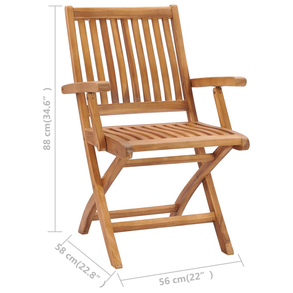 Klappbare Gartenstühle mit Kissen 6 Stk. Massivholz Teak