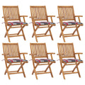 Klappbare Gartenstühle mit Kissen 6 Stk. Massivholz Teak