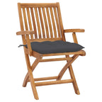 Klappbare Gartenstühle mit Kissen 6 Stk. Massivholz Teak