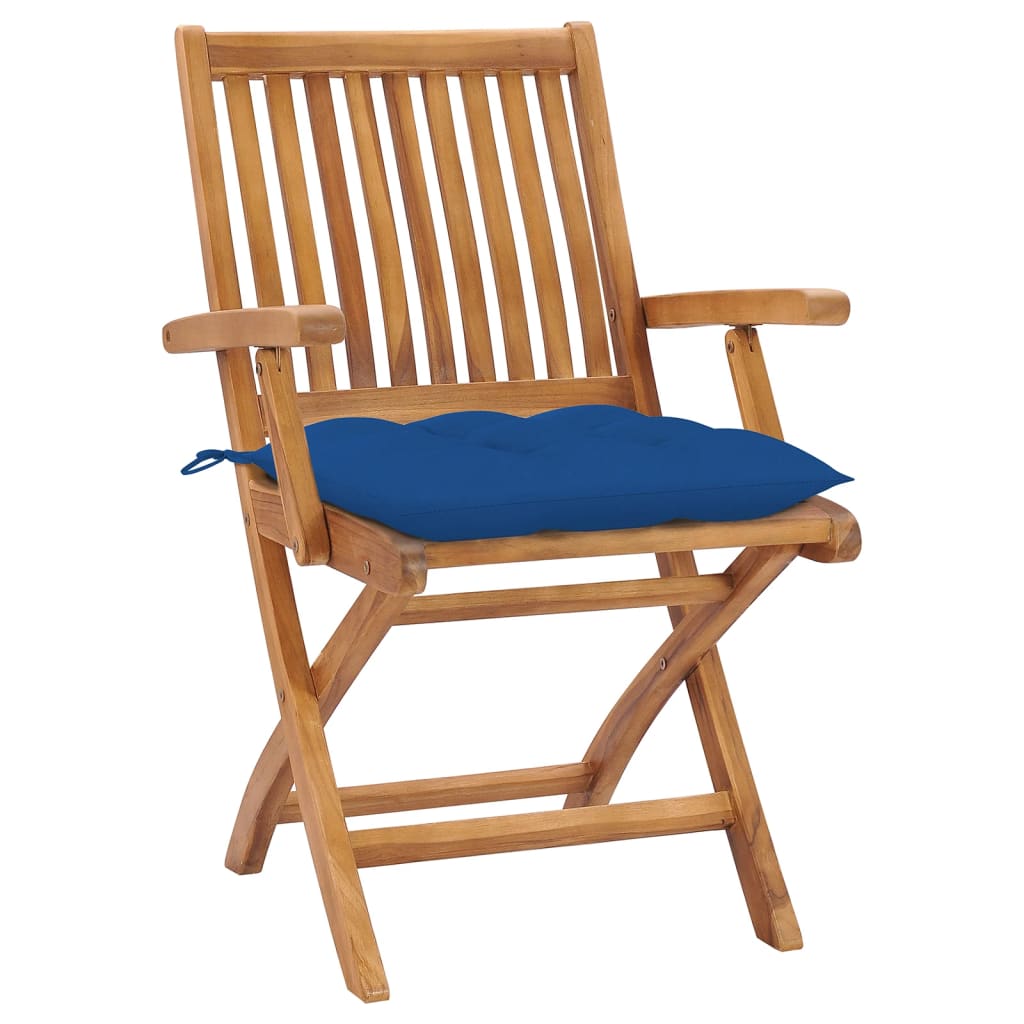 Klappbare Gartenstühle mit Kissen 8 Stk. Massivholz Teak