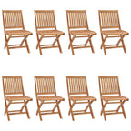 Klappbare Gartenstühle 8 Stk. Massivholz Teak