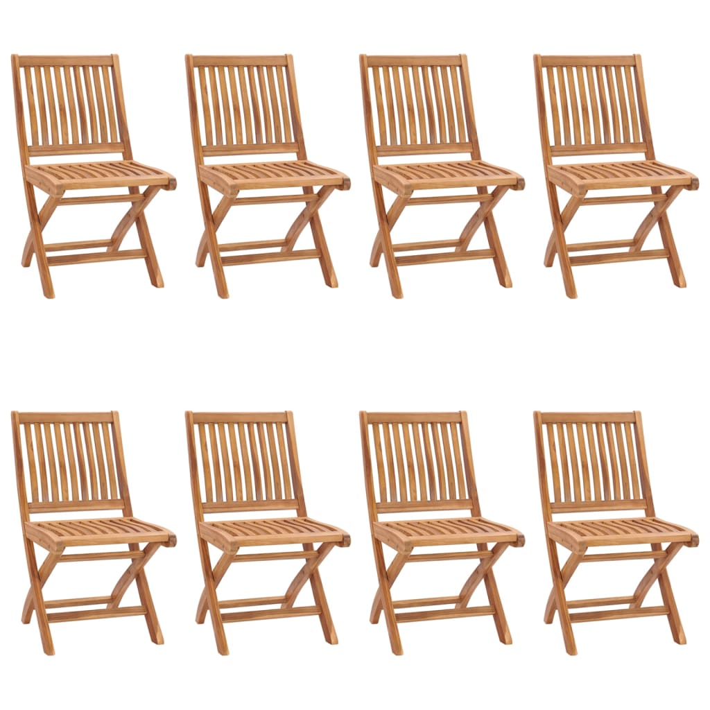 Klappbare Gartenstühle 8 Stk. Massivholz Teak