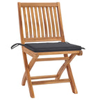 Klappbare Gartenstühle mit Kissen 4 Stk. Massivholz Teak