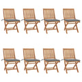 Klappbare Gartenstühle mit Kissen 8 Stk. Massivholz Teak