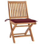 Klappbare Gartenstühle mit Kissen 8 Stk. Massivholz Teak