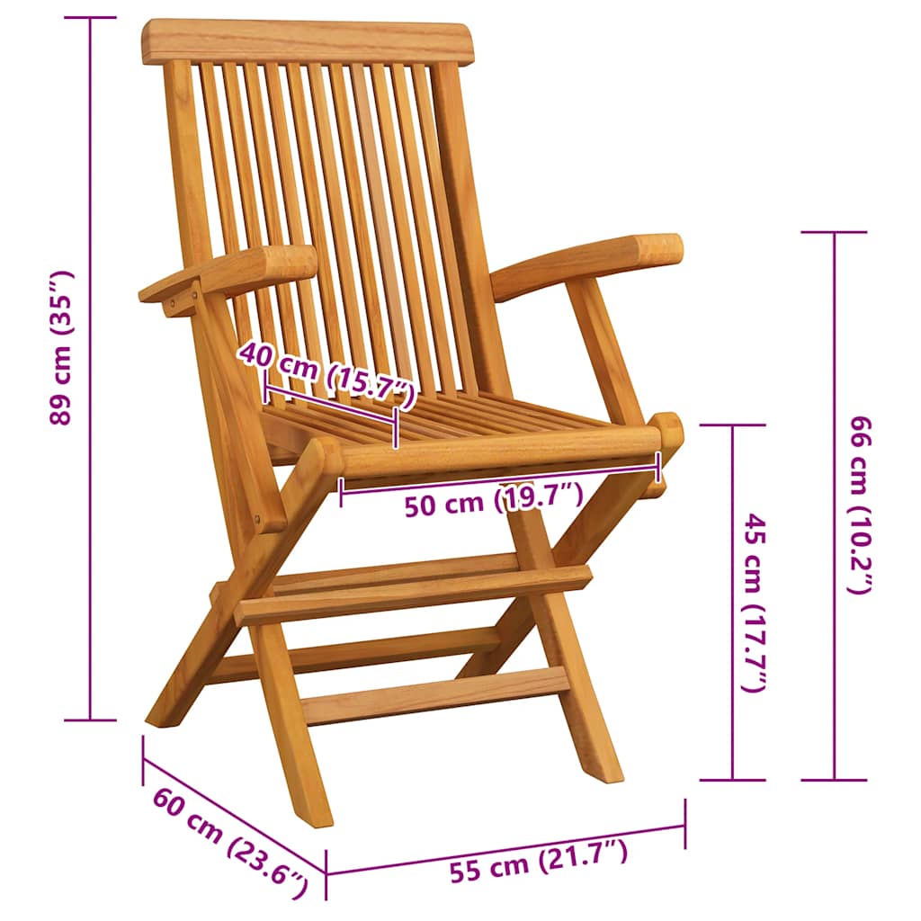 Gartenstühle mit Beigen Kissen 8 Stk. Massivholz Teak