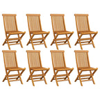 Klappbare Gartenstühle 8 Stk. Massivholz Teak