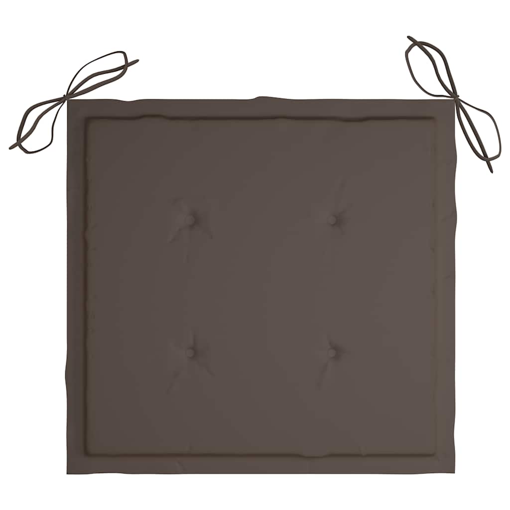 Gartenstühle 4 Stk. mit Taupe Kissen Massivholz Teak