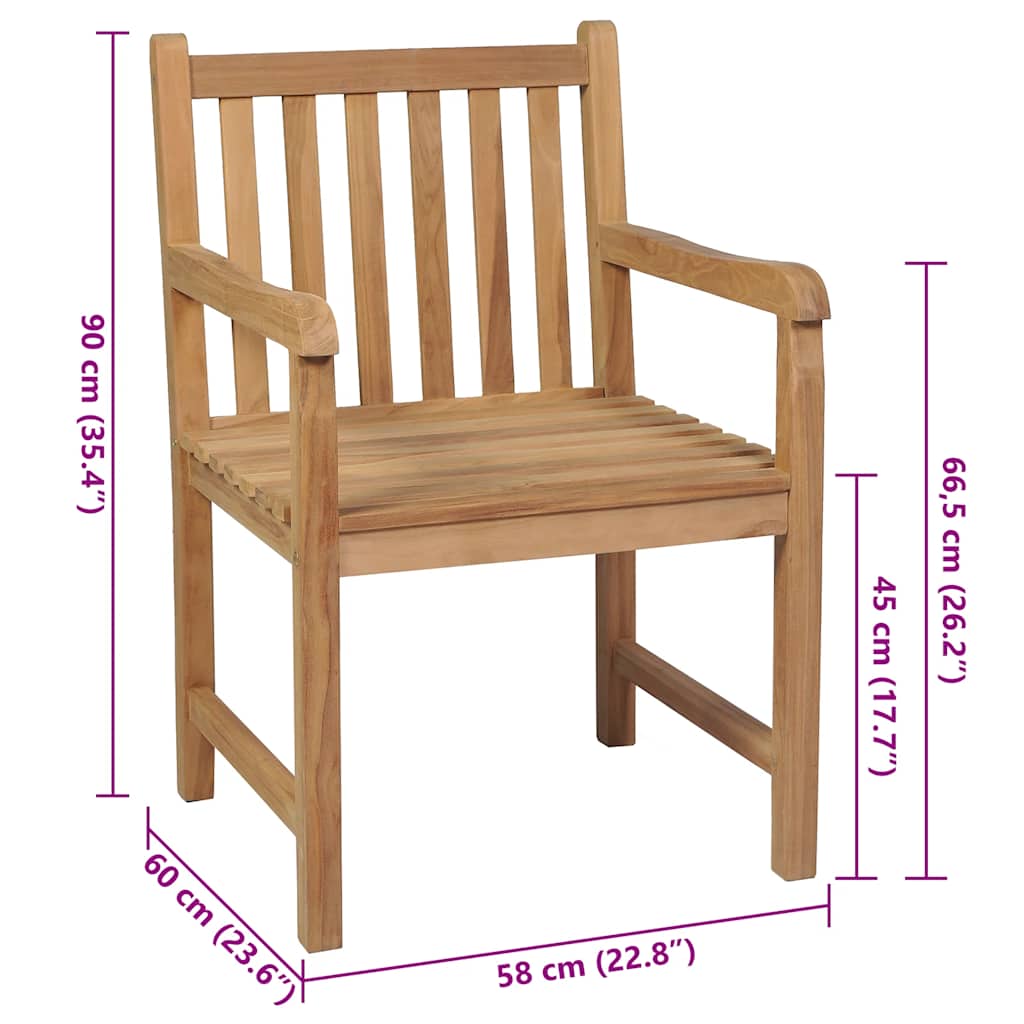Gartenstühle 6 Stk. mit Beigen Kissen Massivholz Teak