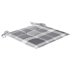 Gartenstühle 6 Stk. Graue Karomuster-Kissen Massivholz Teak