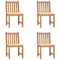 Gartenstühle 4 Stk. mit Kissen Massivholz Teak
