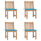 Gartenstühle 4 Stk. mit Kissen Massivholz Teak