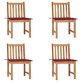 Gartenstühle 4 Stk. mit Kissen Massivholz Teak