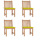 Gartenstühle 4 Stk. mit Kissen Massivholz Teak