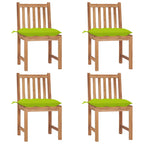 Gartenstühle 4 Stk. mit Kissen Massivholz Teak
