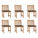 Gartenstühle 6 Stk. mit Kissen Massivholz Teak